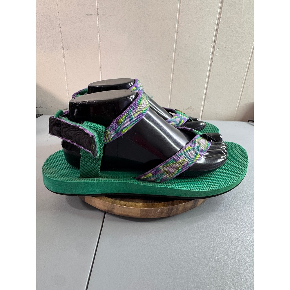 Teva Sandals Women 10 Green EUC Original Universal Geometric Straps Thong